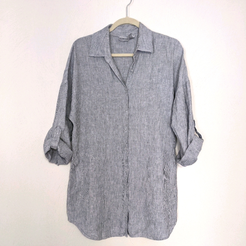 Linen Button Down Tunic/Blouse - Chico's